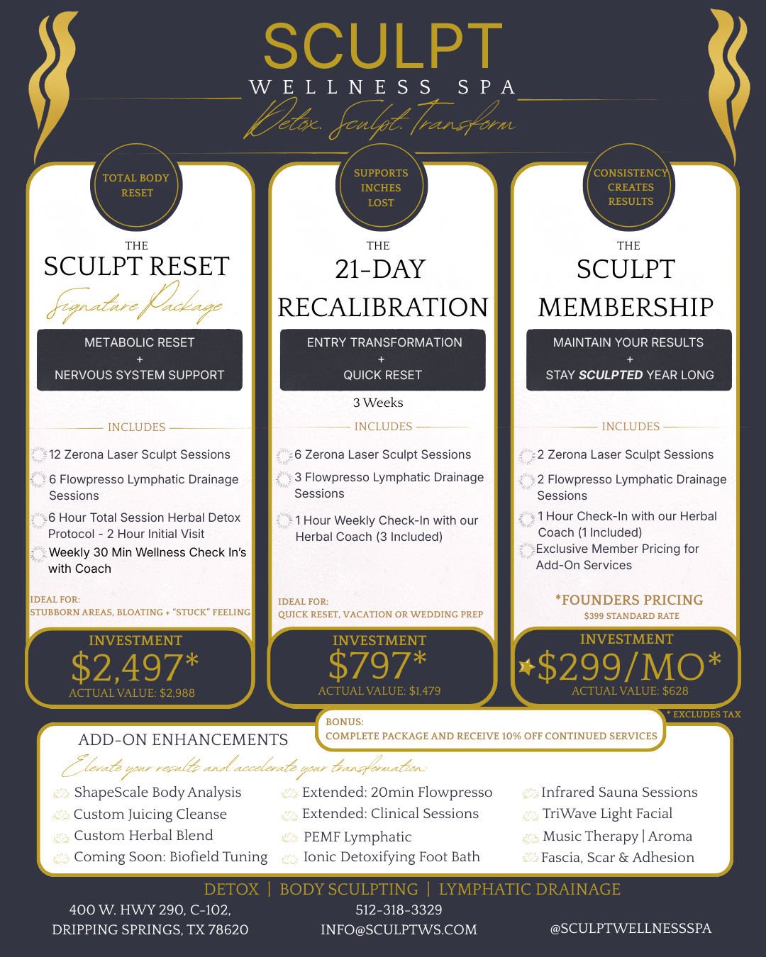 Comprehensive Wellness Experience - Sculpt Wellness Spa